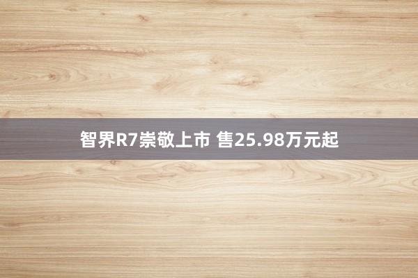 智界R7崇敬上市 售25.98万元起