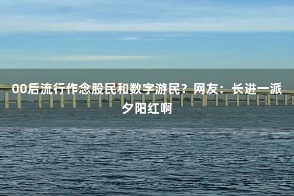 00后流行作念股民和数字游民？网友：长进一派夕阳红啊