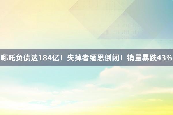 哪吒负债达184亿！失掉者缅思倒闭！销量暴跌43%