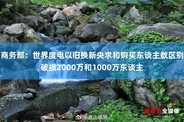 商务部：世界度电以旧换新央求和购买东谈主数区别破损2000万和1000万东谈主