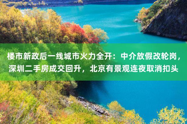 楼市新政后一线城市火力全开：中介放假改轮岗，深圳二手房成交回