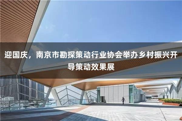 迎国庆，南京市勘探策动行业协会举办乡村振兴开导策动效果展