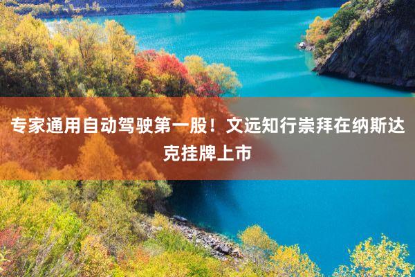 专家通用自动驾驶第一股！文远知行崇拜在纳斯达克挂牌上市